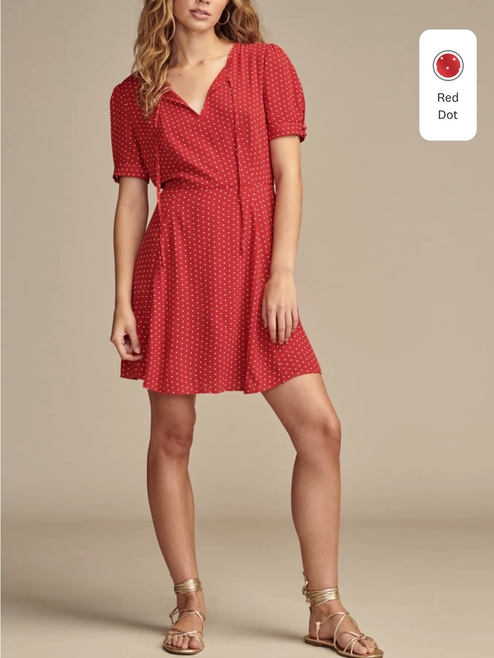 Lucky Brand Red Polka Dot Mini Dress